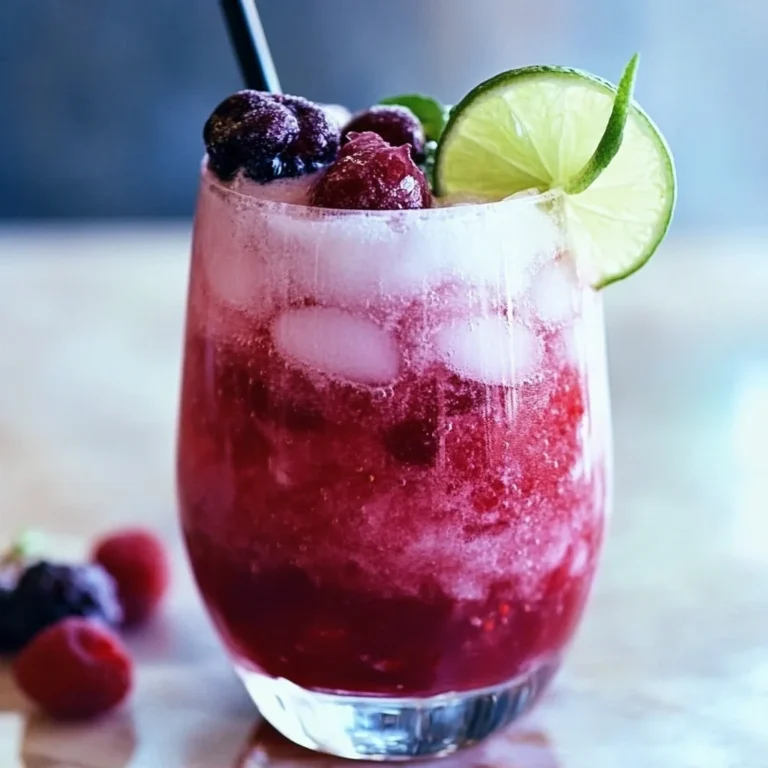 Frosted Lime-Berry Spritzer (Flavored Water)
