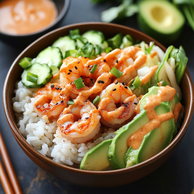 Spicy Mayo Shrimp Rice