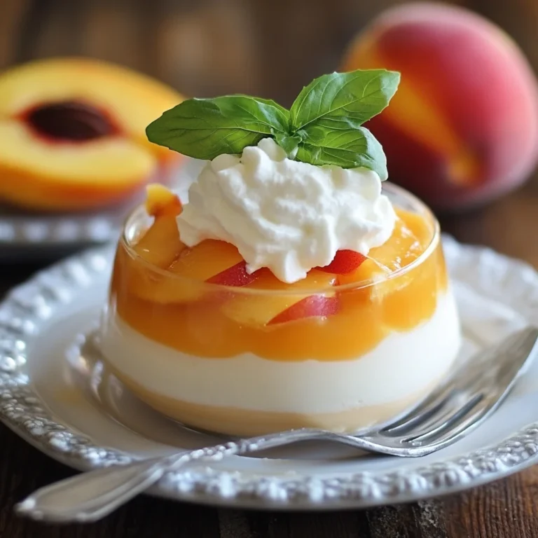 Peach Vanilla Bean Panna Cotta with Rum Whipped Cream